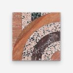 Elizabeth Sutton Arc Vertical Fish Scale Canyon Terracotta 12x12 Honed Marble and Terrazzo Mosaic Tile — image 1