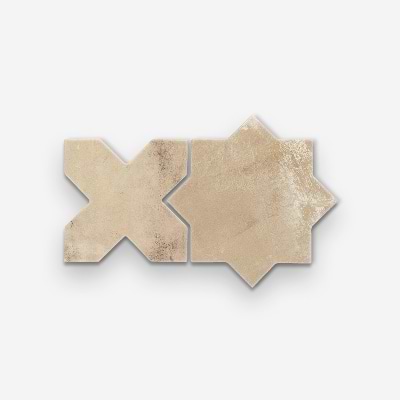 Parma Cotto Brown Matte Star and Cotto Brown Matte Cross 6" Terracotta Look Porcelain Tile