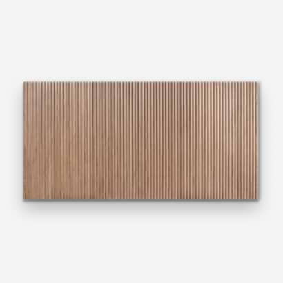 Arket Chestnut Brown 18x48 Fluted Wood Look Matte Ceramic Tile