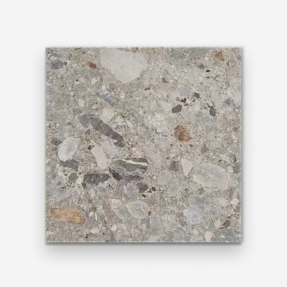 Rizo Earth Gray 24x24 Terrazzo Look Matte Porcelain Tile